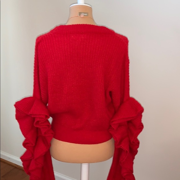 Peach Love CA Ruffle Sleeve Sweater - Picture 6 of 6